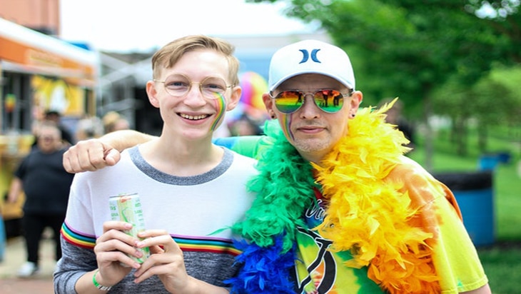 Queer friends at Pride parade