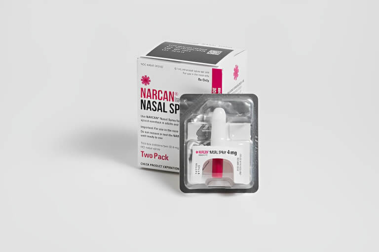 Naloxone nasal spray for reversing opioid overdose, a drug often used in harm reduction efforts